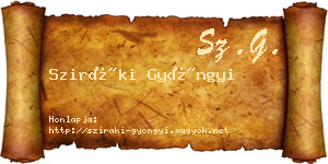 Sziráki Gyöngyi névjegykártya