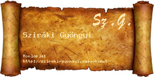 Sziráki Gyöngyi névjegykártya